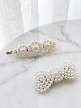 Two Piece Pearl Hair Accessory Set